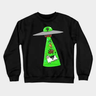 Frog Sloth Cat Cow Alien Abduction Crewneck Sweatshirt